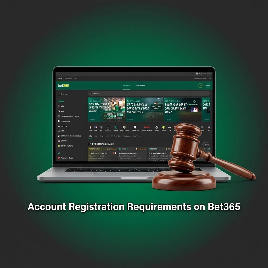 Bet365 account registration requirements including age verification, identity documents, and eligibility conditions