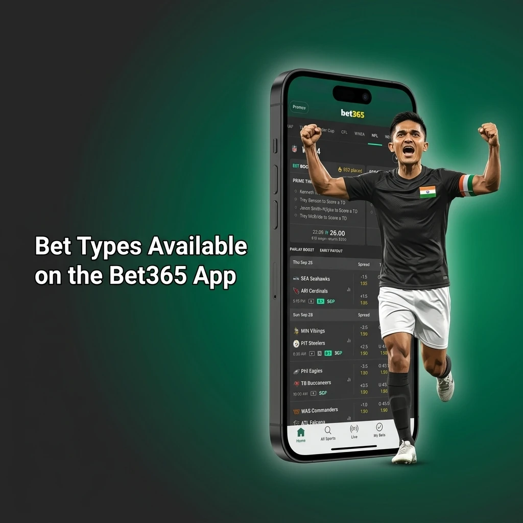Bet365 app bet types including single, accumulator, treble, system, and line bets explained