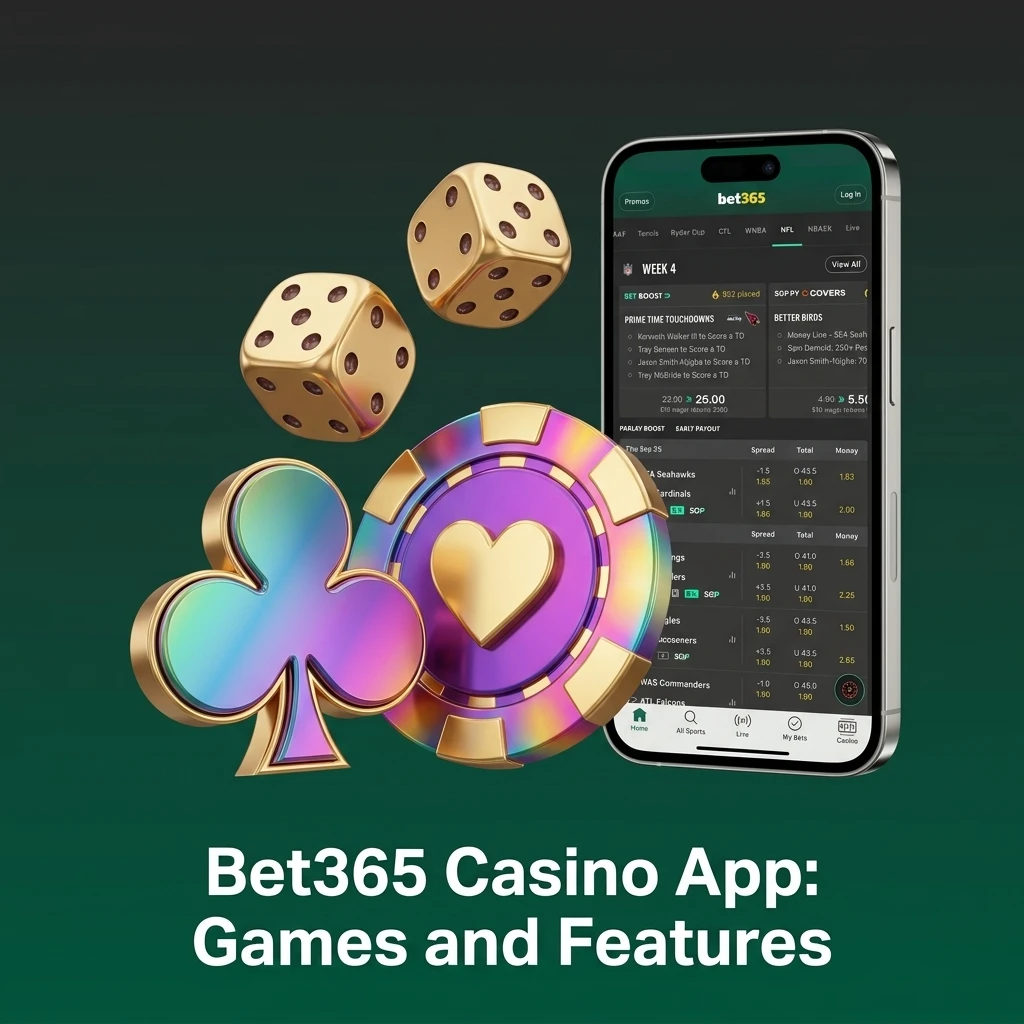 Bet365 casino app showing live dealer games, slots, and table games on mobile with integrated sports betting access