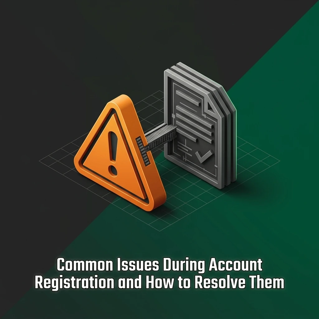 Common account registration issues and solutions including email errors, mobile number problems, form submission fixes, and document verification tips