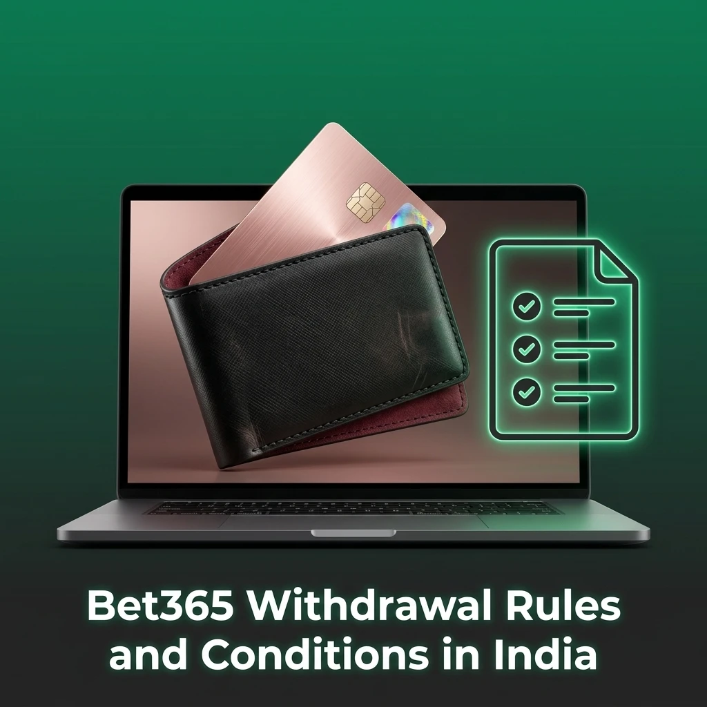 Bet365 withdrawal rules and conditions in India including KYC verification, minimum ₹500 limit, and INR processing