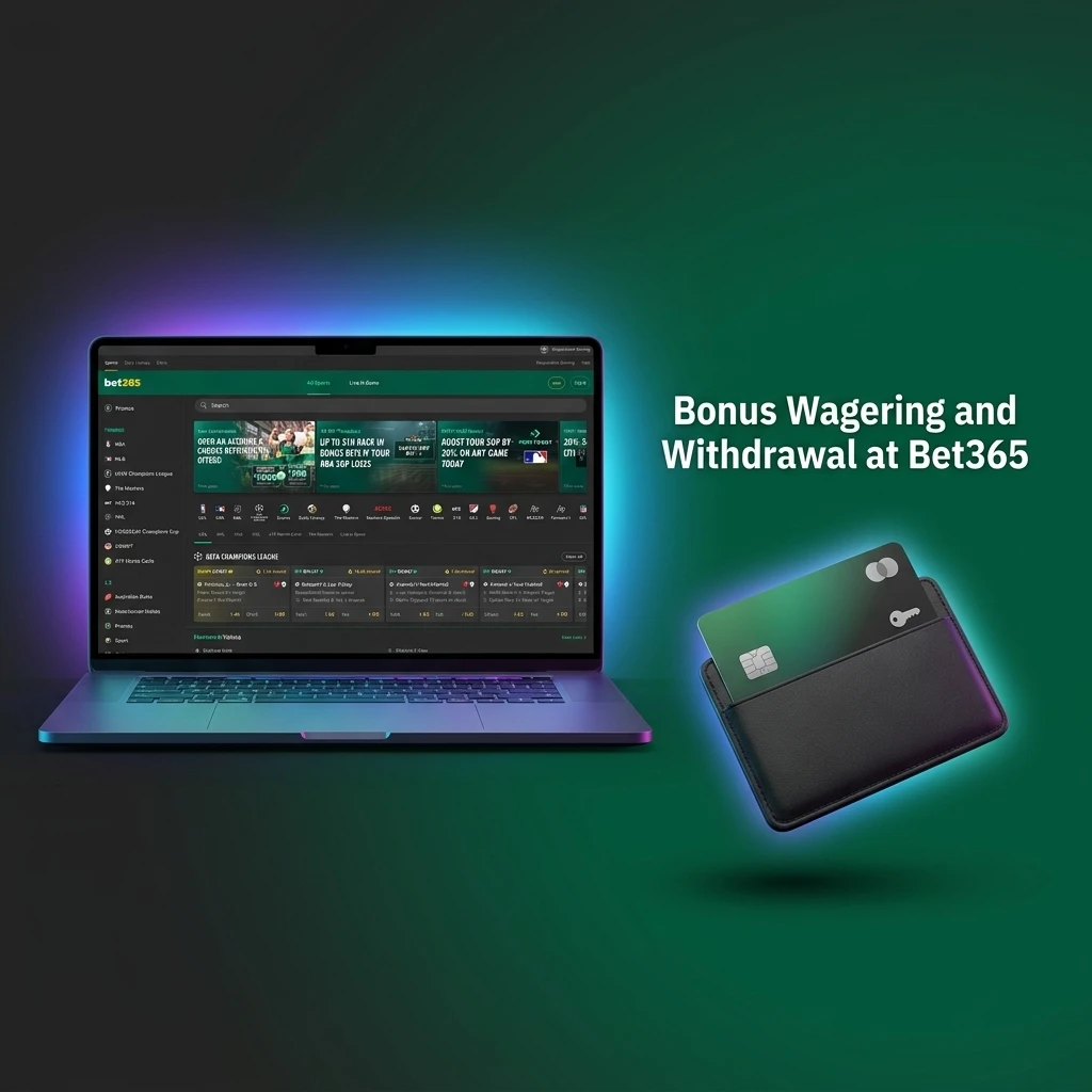 Bet365 bonus wagering requirements and withdrawal process showing 3x rollover on sports bets at minimum odds of 2.0