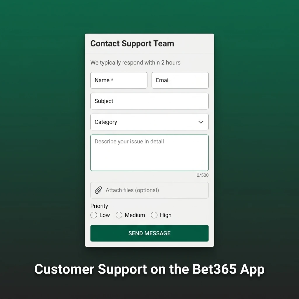 Bet365 iOS app customer support options including live chat, email, help centre, and phone support availability