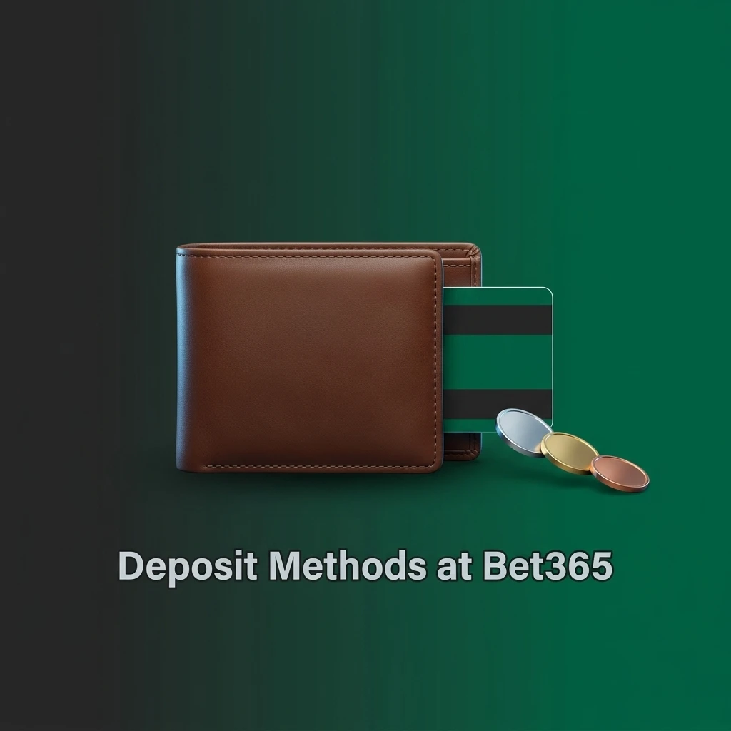 Bet365 deposit methods including UPI, net banking, and debit card options shown in account wallet section