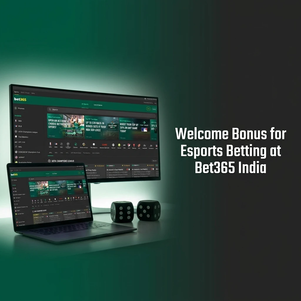 Bet365 India welcome bonus offering 15% deposit match up to INR 4,000 for esports betting markets