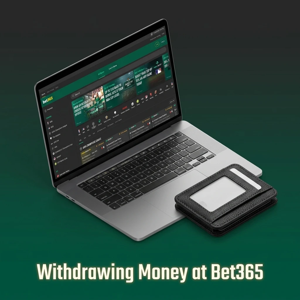 Step-by-step guide to withdrawing money at Bet365 via account menu, selecting method and confirming transaction